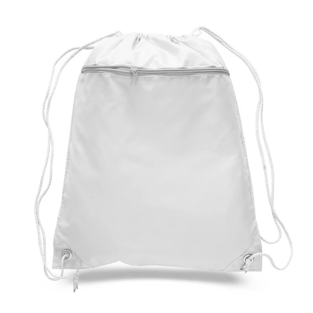 Bolsas de cordón de valor de valor de poliéster con bolsillo con cremallera delantera
