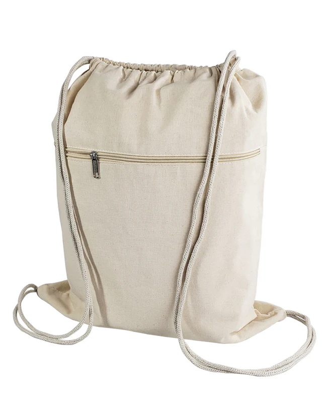 Bolsa de lienzo de algodón con cremallera